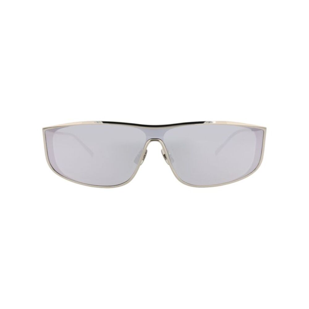 Saint Laurent Shield-Frame Metal Sunglasses Silver Unisex-Adult